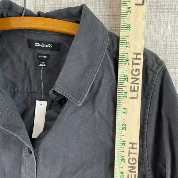 Madewell fitted Shirt Long Sleeve Button Down Womens 14W black NWT 3959 - Picture 4 of 8
